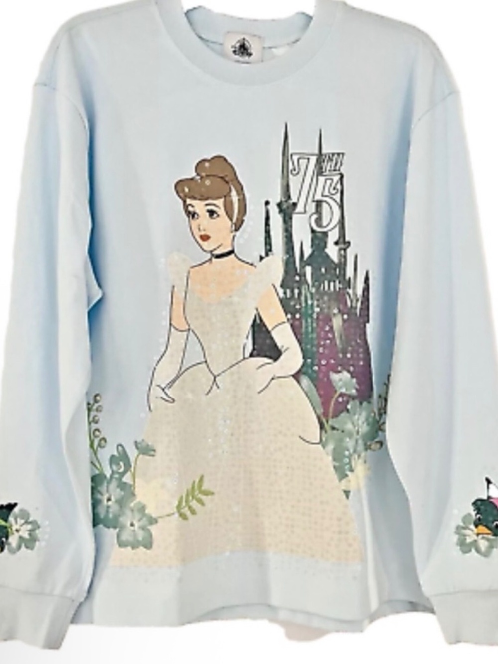 NWT Disney Parks Cinderella 75th Anniversary Once Upon a Time Sequin Sweatshirt - Picture 1 of 5